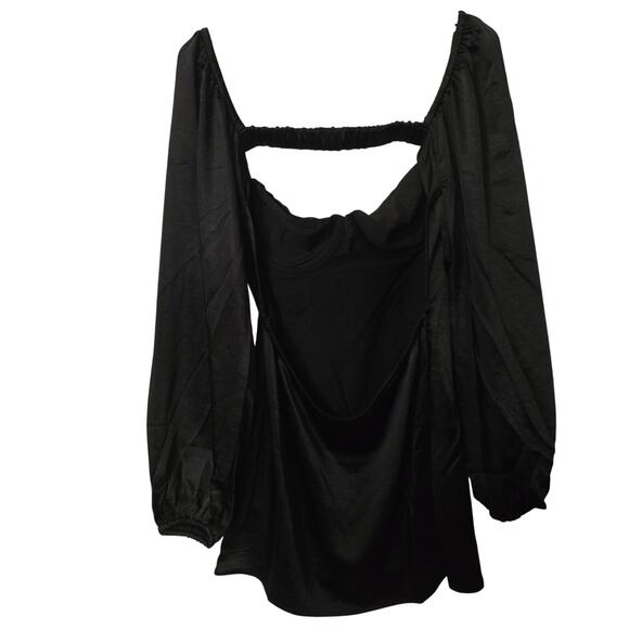 Princess Polly Kato Long Sleeve Mini Dress Black Size 8 - Picture 4 of 6